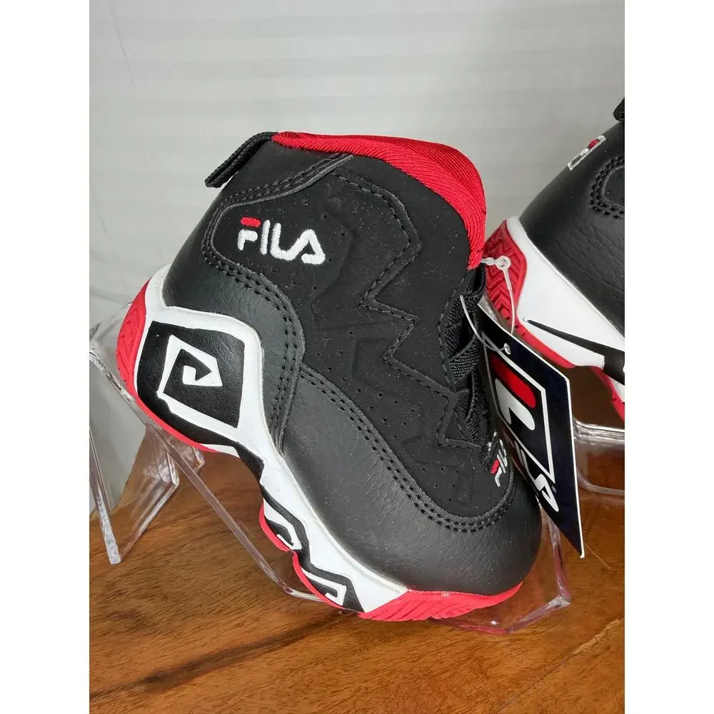 NWT Fila MB Infant Basketball Shoes Black Red Size 5 MSRP $50